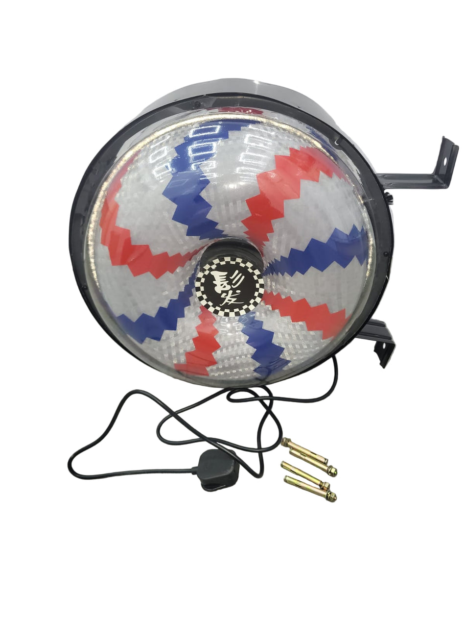 Round Rotating Spinning LED Barber Pole Shop Sign