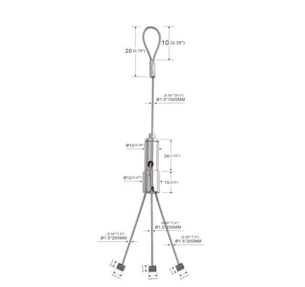 Eledtric - Led Panel Light Suspension Kit Adjustable Gripper And Three Stopper Legs