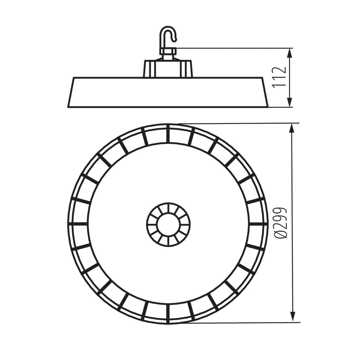 High-bay LED light fitting HB PRO STRONG 150W-NW