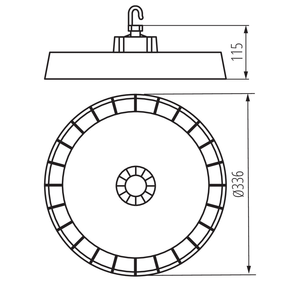 High-bay LED light fitting HB PRO STRONG 200W-NW