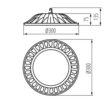 High-bay LED light fitting HIBO LED N 100W-NW