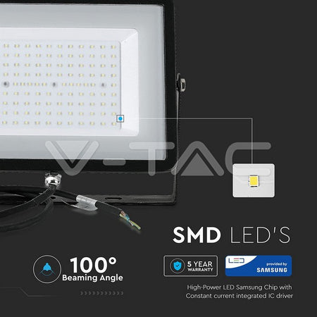 Eledtric - 300W LED Floodlight SMD SAMSUNG Chip Slim Black Body 6400K