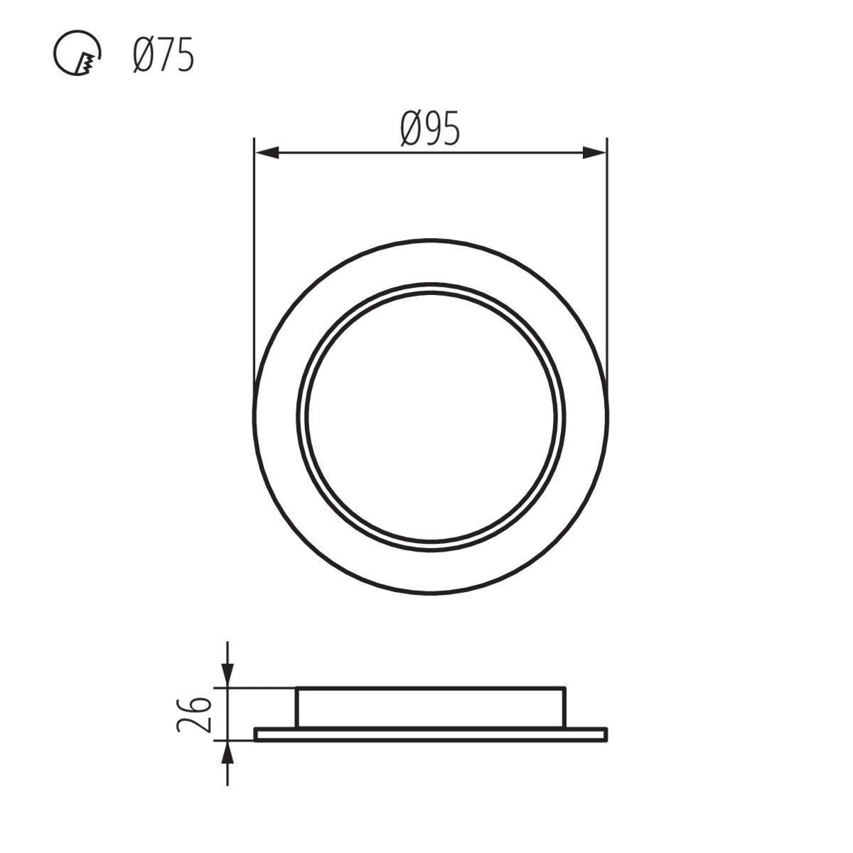 Eledtric - LED Round Spotlight, Downlight Fitting, Ceiling Light