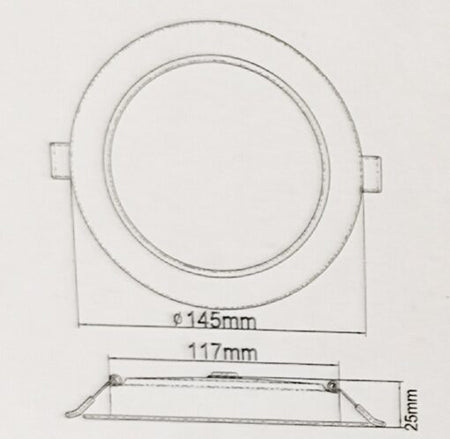 Eledtric - 12W LED Downlight, 6500K, 1250 lumen