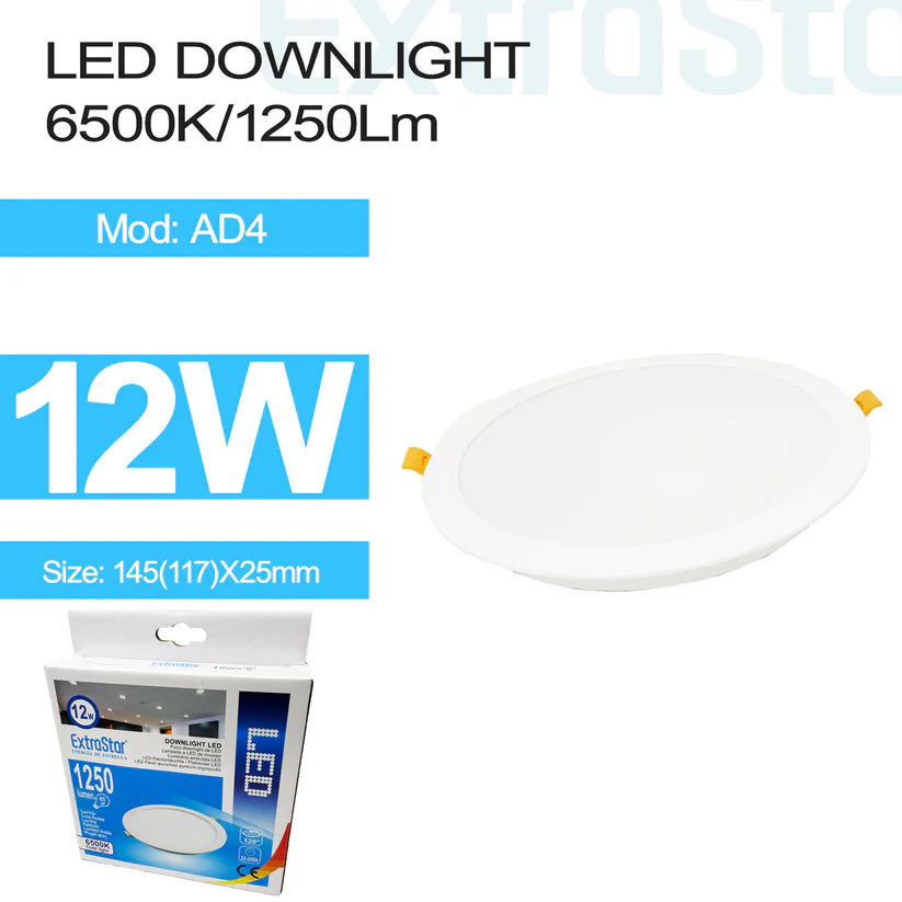 Eledtric - 12W LED Downlight, 6500K, 1250 lumen