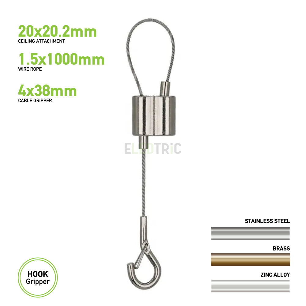 Brass Snap Zinc Alloy Cable Looping Gripper For Light Hanging – Eledtric