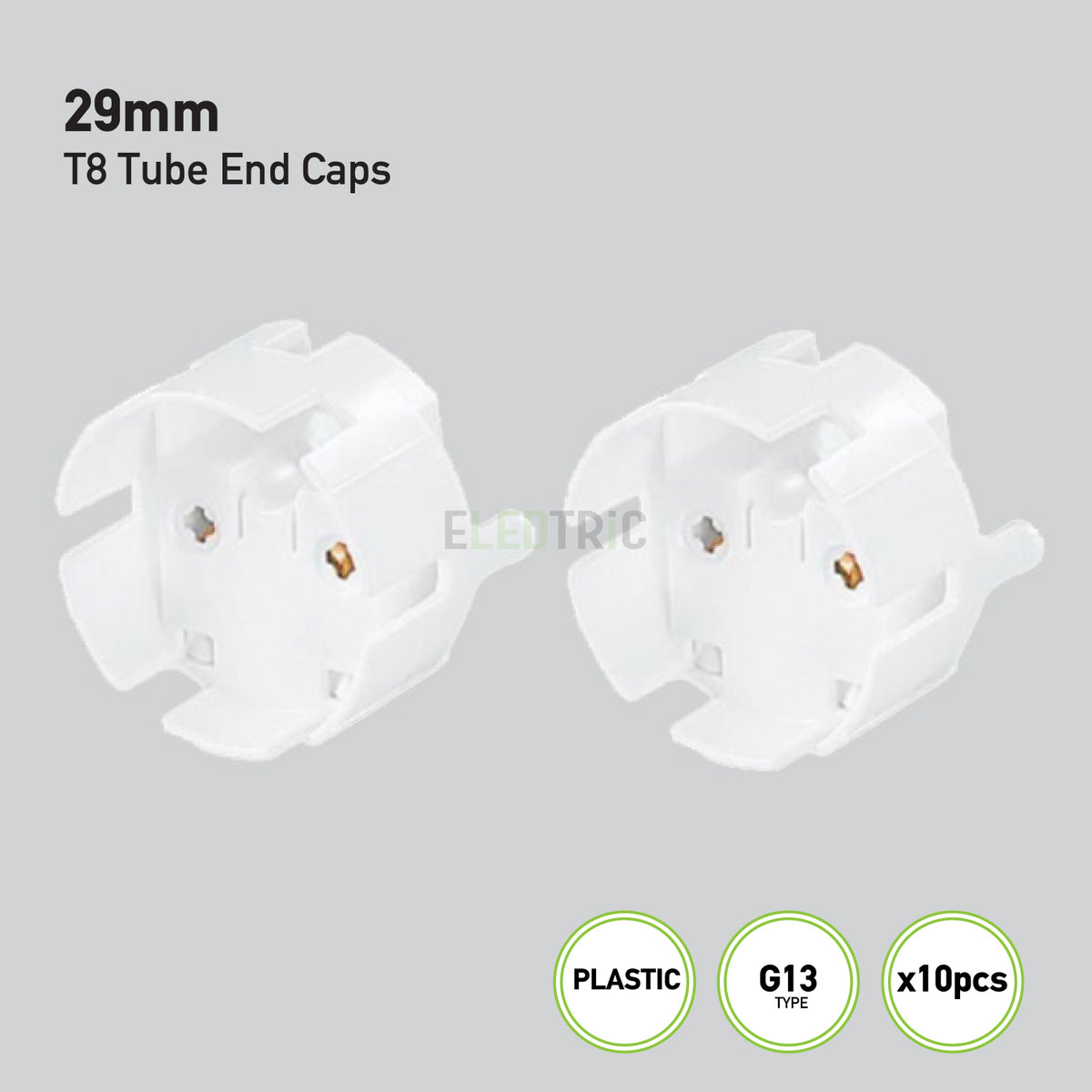 Eledtric - T8 Tube End Caps Push Lamp Holder Socket 