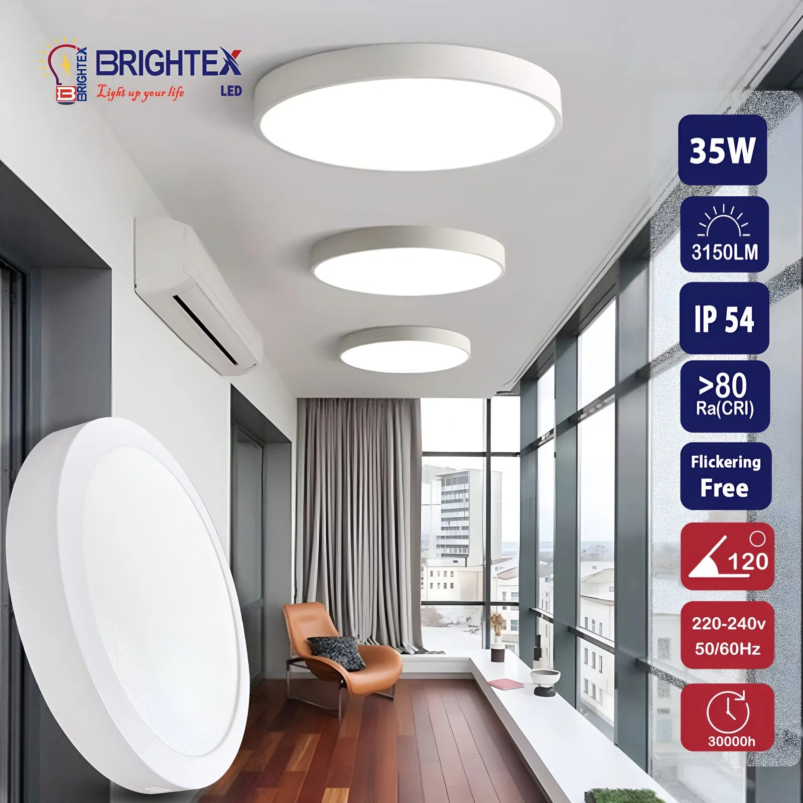 LED Panel Light 35W, 7000K, cool white