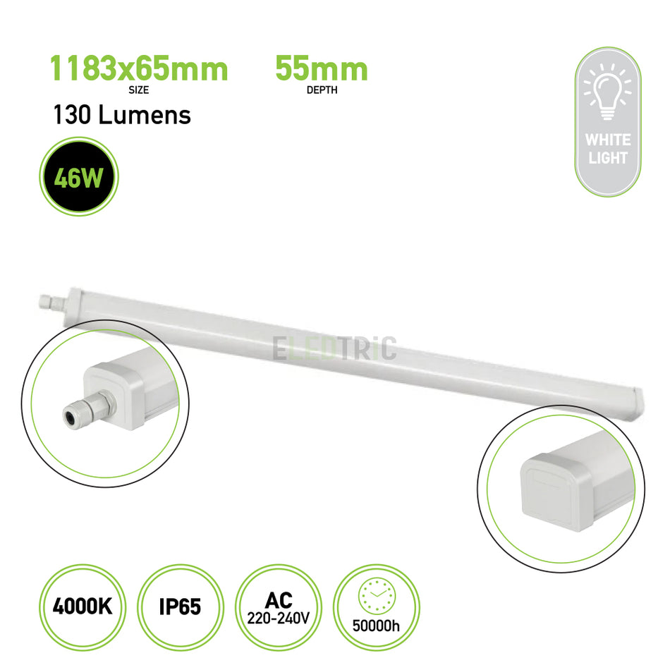LED dustproof lighting fitting TP STRONG ECO 46W-NW