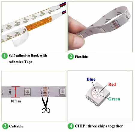 Wireless PIR Motion Sensor Battery LED Under Cabinet Strip Lights - Eledtric