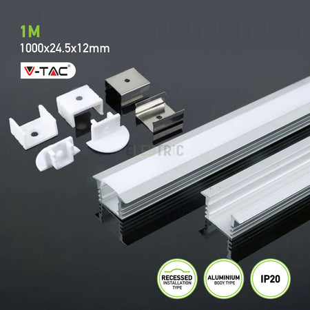 Eledtric - Aluminium Profile Mounting Kit with Diffuser for LED Strip 