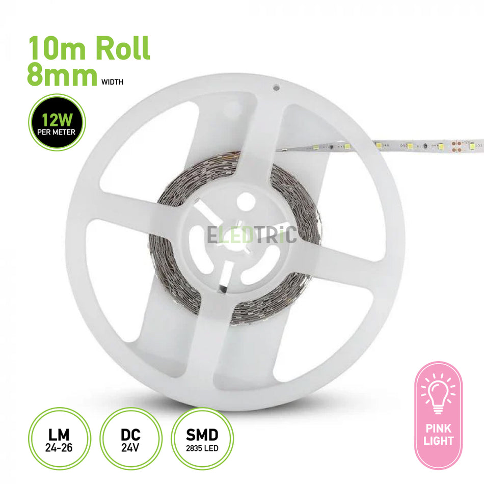 SMD 2835 LED Strip Light 10m Roll Pink