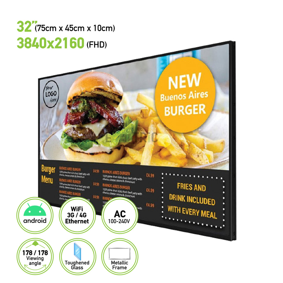 Eledtric - Digital Signs - Top Electronic Poster Screen Media Wall Mount Digital Menu Board