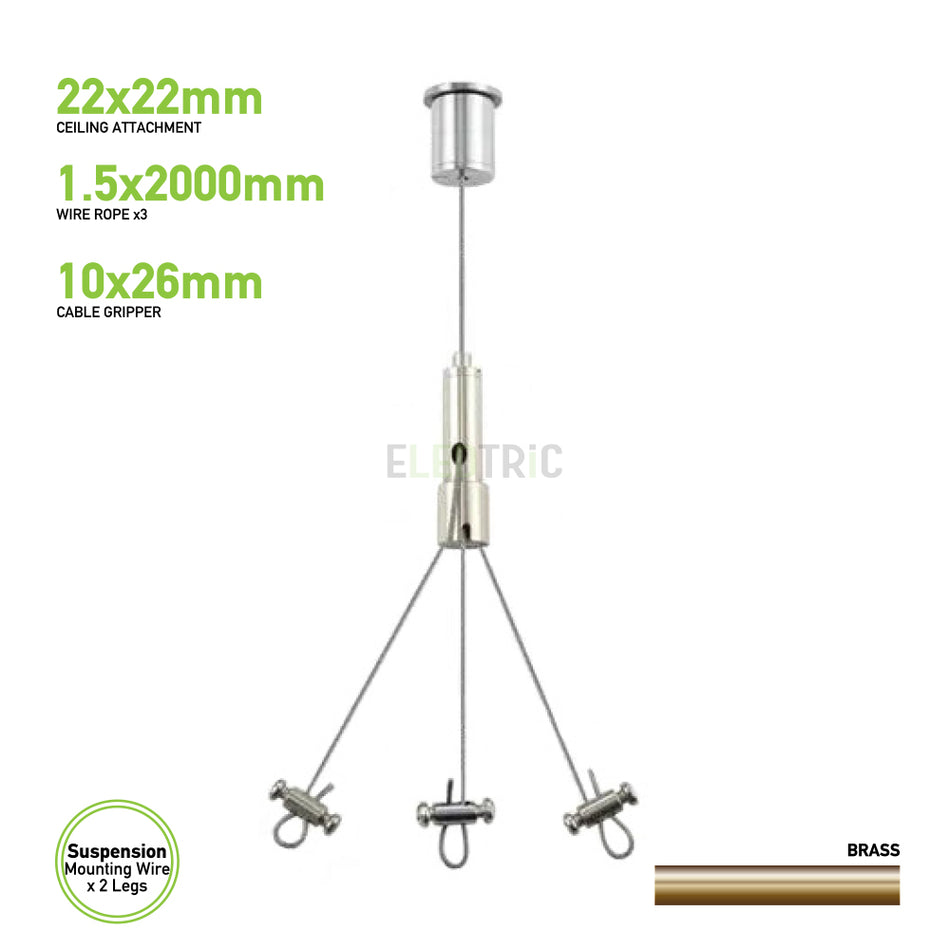 three legged plant pot wire suspension